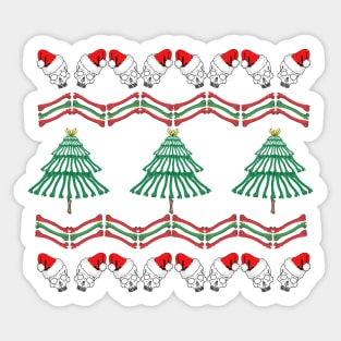 Skeletal ugly Christmas sweater holiday Sticker